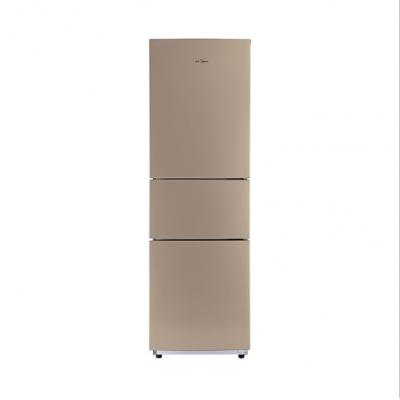 美的冰箱三门 节能 BCD-213TM(E)家用三开门式电冰箱阳光米 金色
